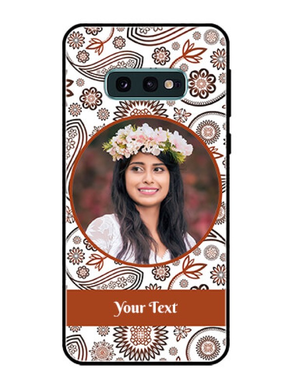 Custom Galaxy S10e Custom Glass Mobile Case  - Abstract Floral Design 
