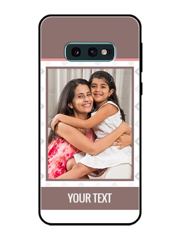 Custom Galaxy S10e Photo Printing on Glass Case  - Simple Diamond Design