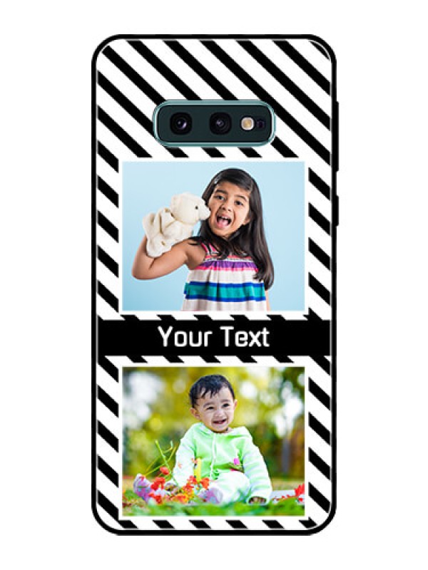 Custom Galaxy S10e Photo Printing on Glass Case  - Black And White Stripes Design