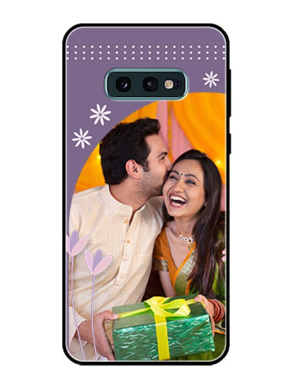 Custom Galaxy S10e Custom Glass Mobile Case  - Lavender flowers design 