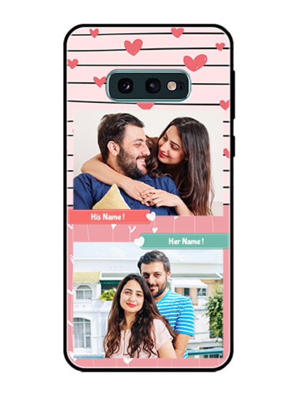 Custom Galaxy S10e Custom Glass Mobile Case  - Photo with Heart Design