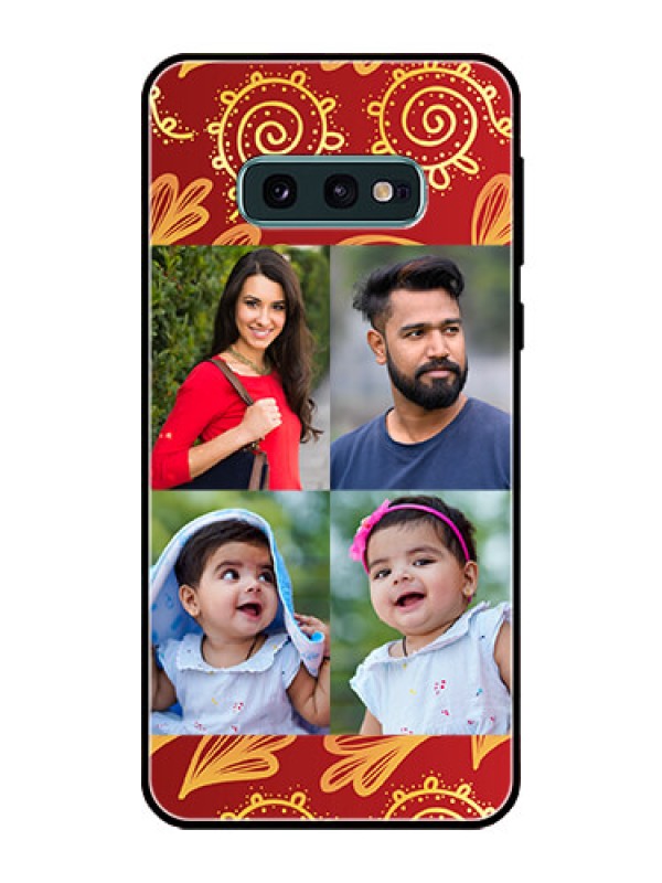 Custom Galaxy S10e Photo Printing on Glass Case  - 4 Image Traditional Design