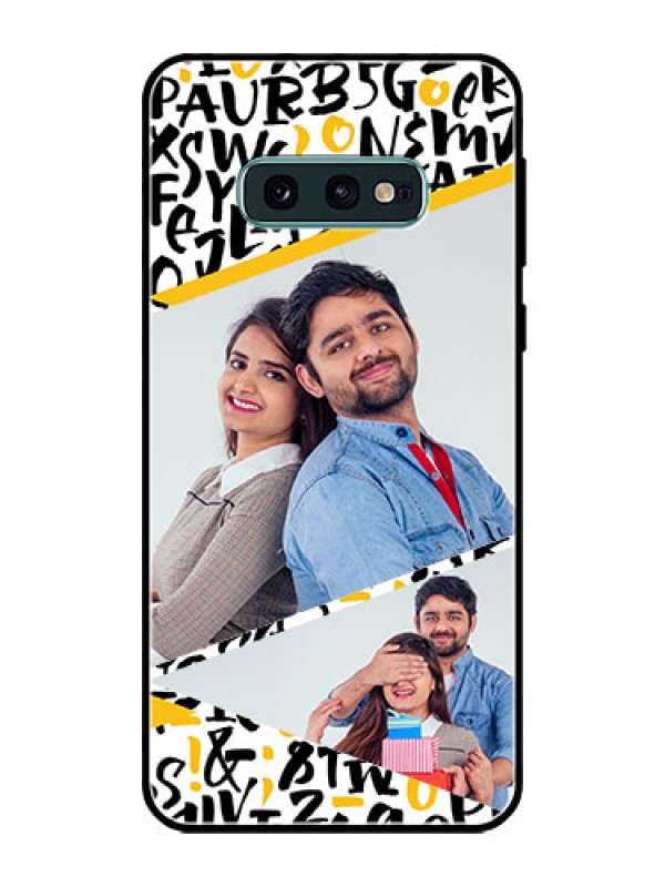 Custom Galaxy S10e Custom Glass Mobile Case  - Letters Pattern Design