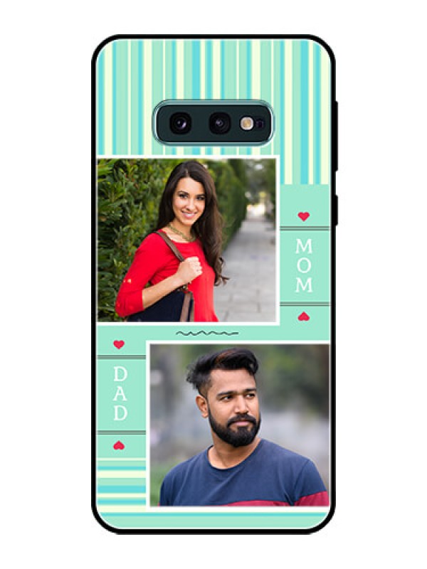 Custom Galaxy S10e Custom Glass Phone Case  - Mom & Dad Pic Design
