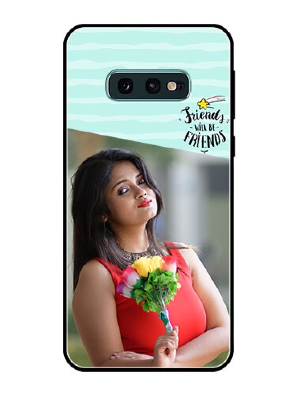 Custom Galaxy S10e Custom Glass Phone Case  - Friends Picture Icon Design