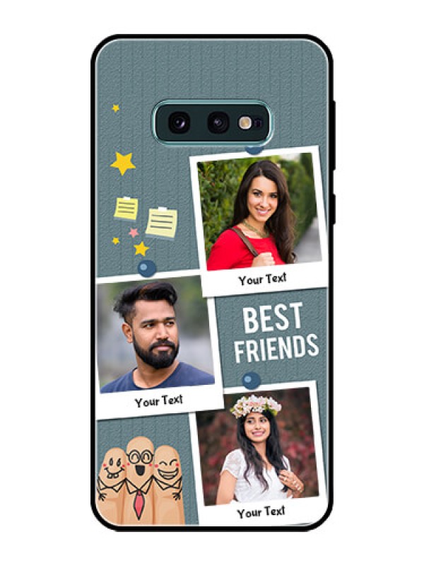 Custom Galaxy S10e Personalized Glass Phone Case  - Sticky Frames and Friendship Design