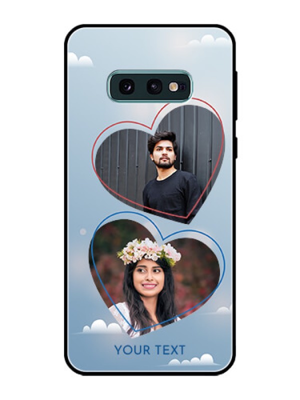 Custom Galaxy S10e Custom Glass Mobile Case  - Blue Color Couple Design 