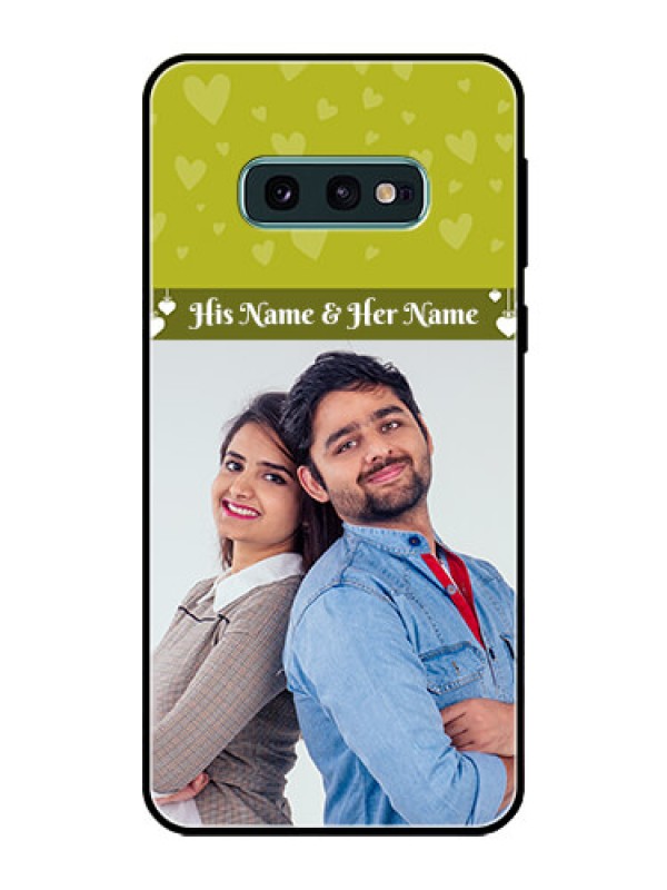 Custom Galaxy S10e Custom Glass Phone Case  - You & Me Heart Design