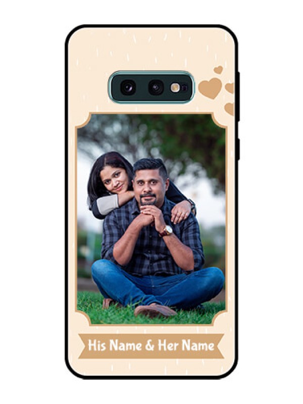Custom Galaxy S10e Custom Glass Phone Case  - with confetti love design 
