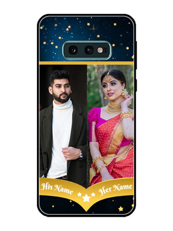 Custom Galaxy S10e Custom Glass Phone Case  - Galaxy Stars Backdrop Design