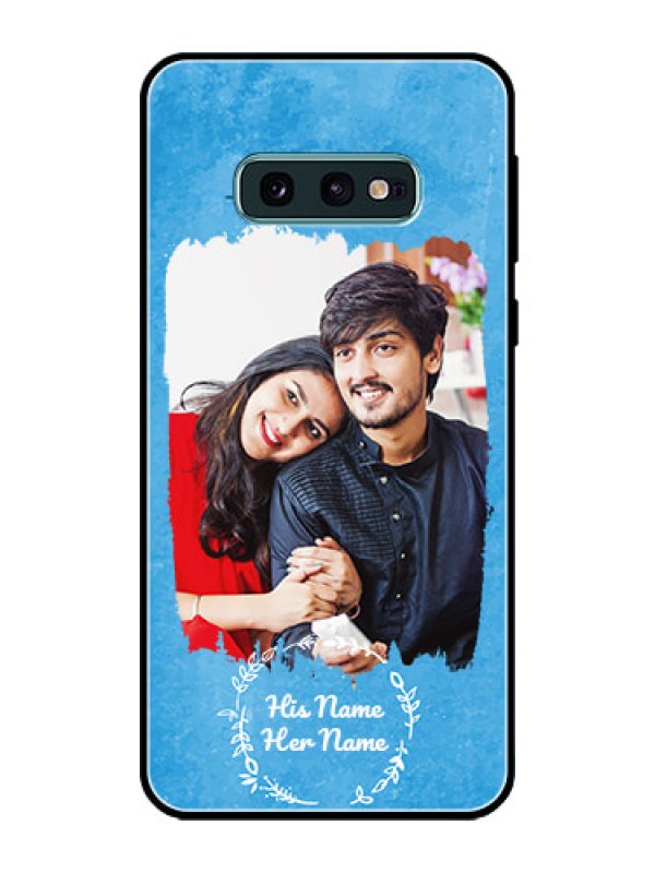Custom Galaxy S10 E Custom Glass Phone Case - Blue Color Vintage Design