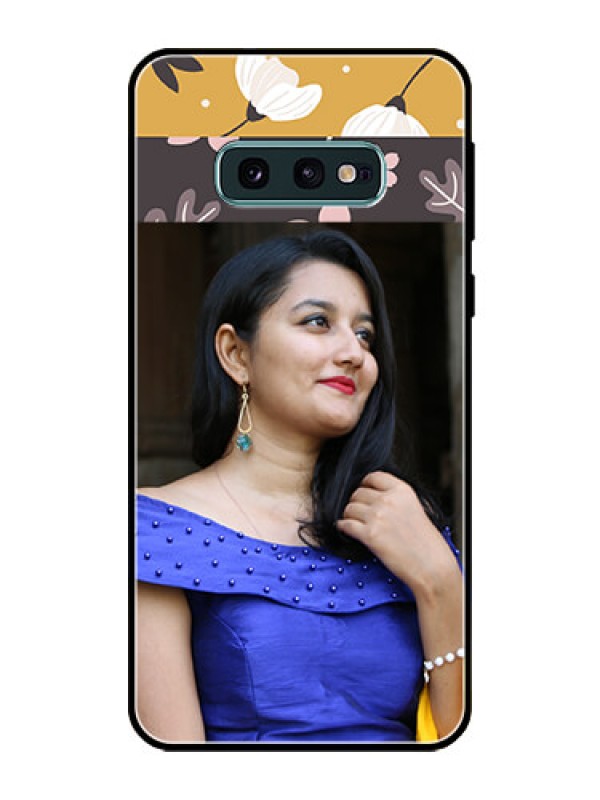 Custom Galaxy S10e Custom Glass Phone Case  - Stylish Floral Design