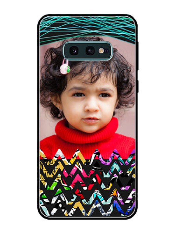 Custom Galaxy S10e Personalized Glass Phone Case  - Neon Abstract Design