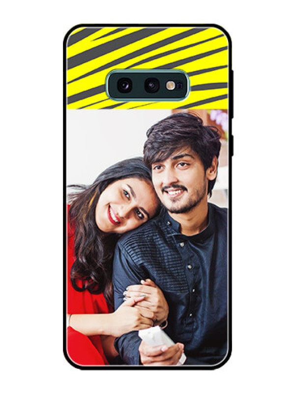 Custom Galaxy S10e Photo Printing on Glass Case  - Yellow Abstract Design