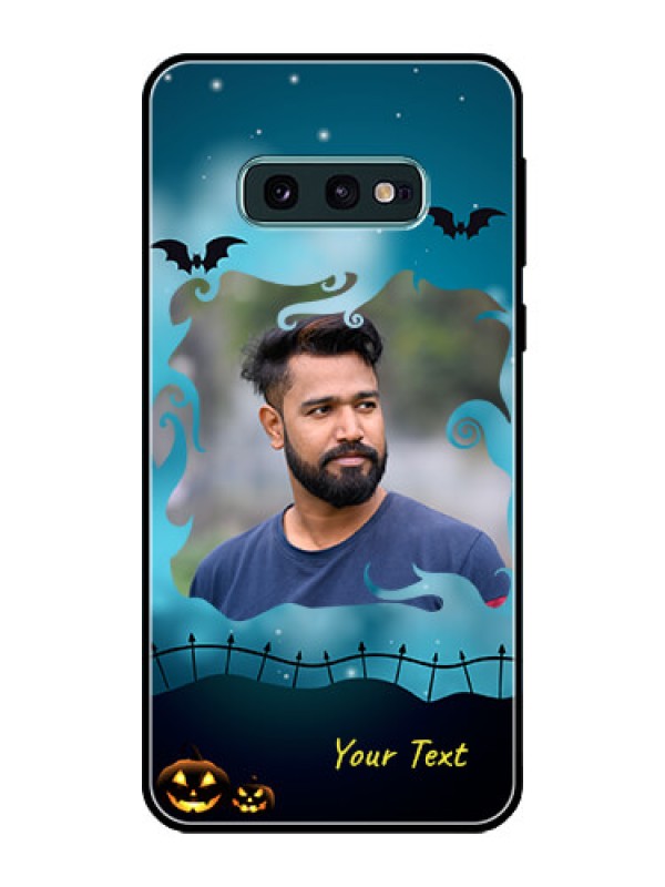 Custom Galaxy S10e Custom Glass Phone Case  - Halloween frame design