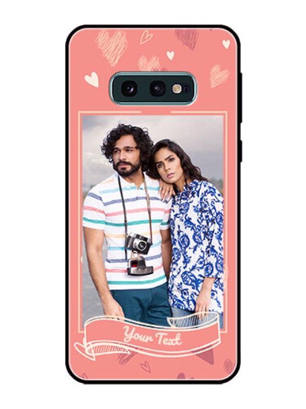 Custom Galaxy S10e Custom Glass Phone Case  - Love doodle art Design
