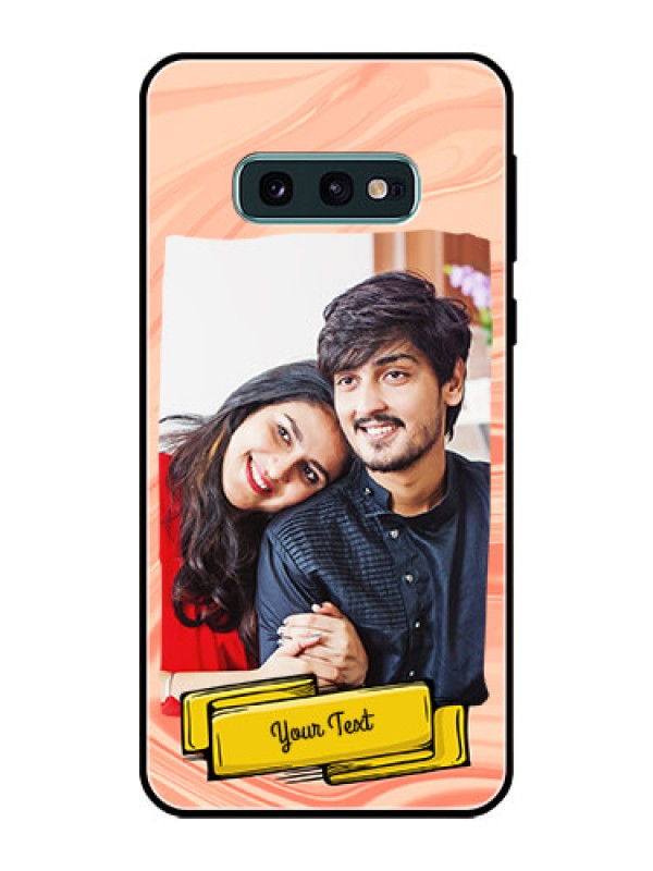 Custom Galaxy S10e Personalized Glass Phone Case  - Marble Texture Design