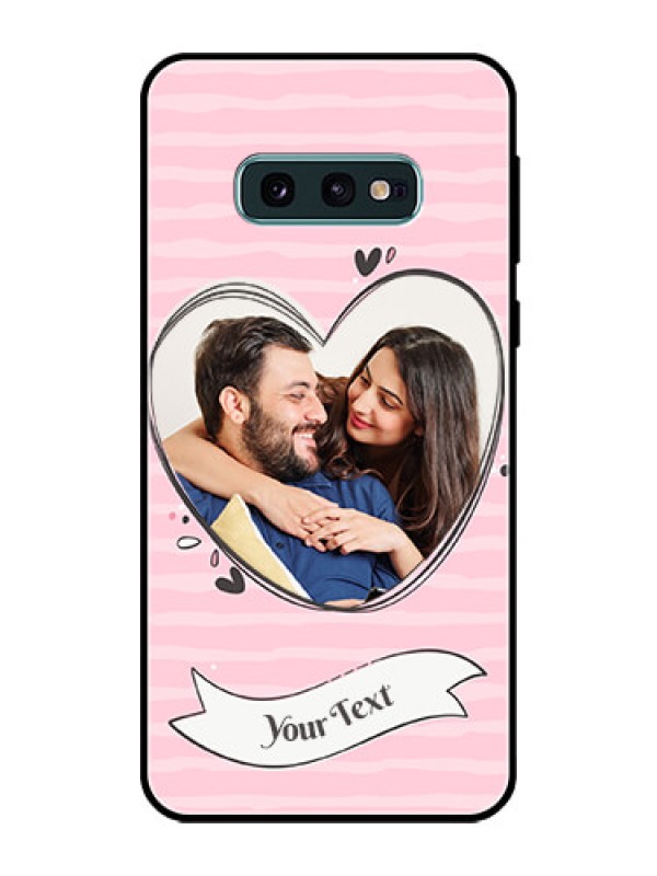 Custom Galaxy S10e Custom Glass Phone Case  - Vintage Heart Design