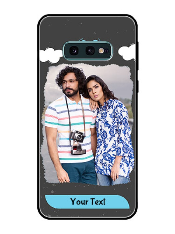 Custom Galaxy S10e Custom Glass Phone Case  - Splashes with love doodles Design