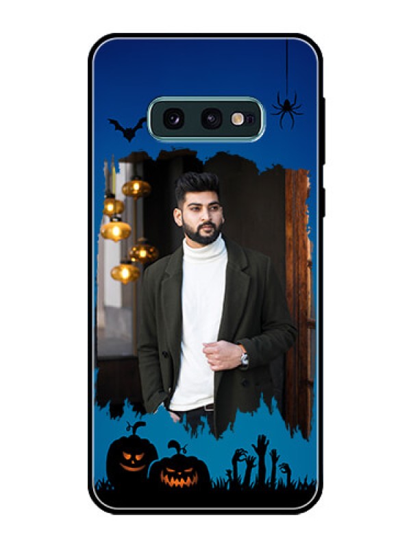 Custom Galaxy S10e Photo Printing on Glass Case  - with pro Halloween design 
