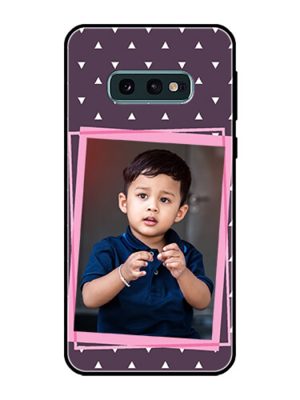Custom Galaxy S10e Custom Glass Mobile Case  - Triangle Pattern Dotted Design