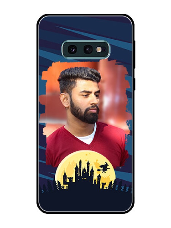 Custom Galaxy S10e Photo Printing on Glass Case  - Halloween Witch Design 
