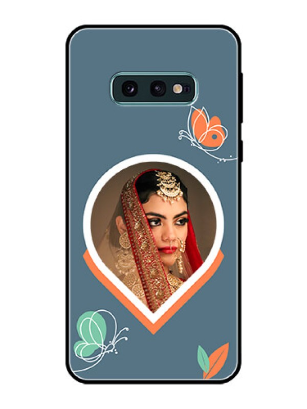 Custom Galaxy S10e Custom Glass Mobile Case - Droplet Butterflies Design