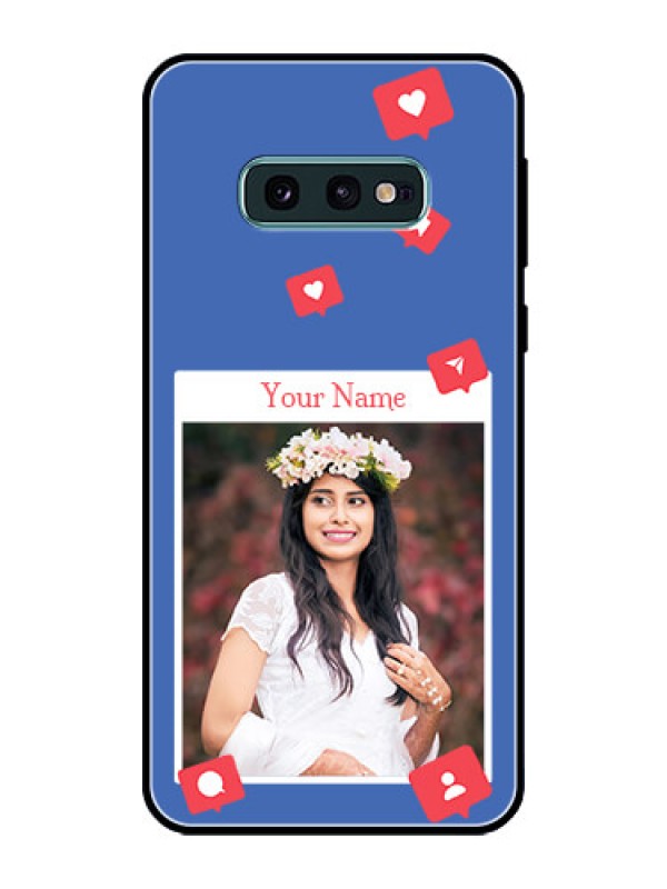 Custom Galaxy S10e Custom Glass Phone Case - Like Share And Comment Design