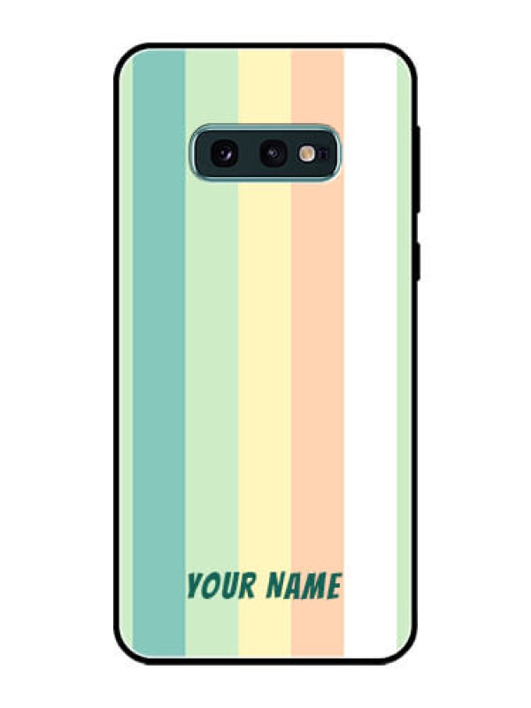 Custom Galaxy S10e Photo Printing on Glass Case - Multi-colour Stripes Design