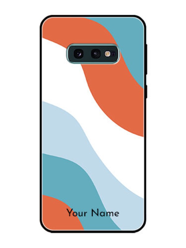 Custom Galaxy S10e Custom Glass Mobile Case - coloured Waves Design