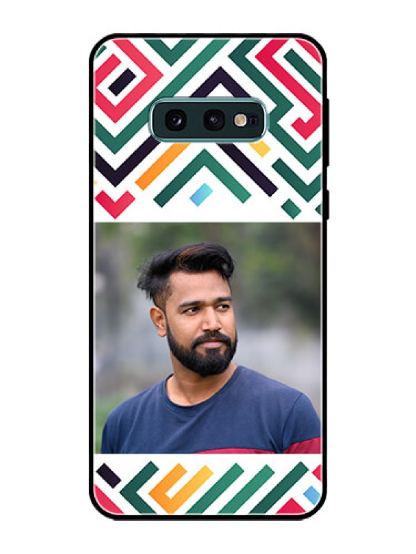 Custom Galaxy S10e Personalized Glass Phone Case - Colorful Maze Pattern Design