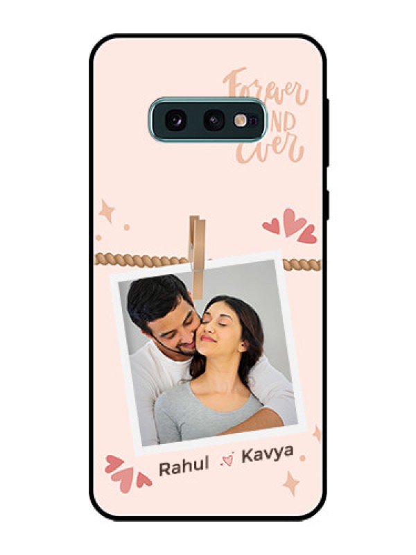 Custom Galaxy S10e Custom Glass Phone Case - Forever and ever love Design