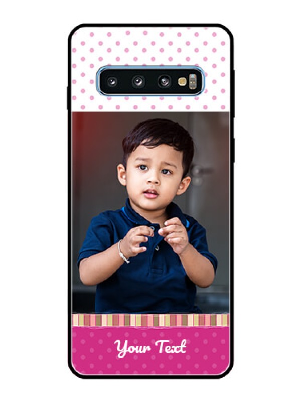 Custom Galaxy S10 Photo Printing on Glass Case  - Cute Girls Cover Design