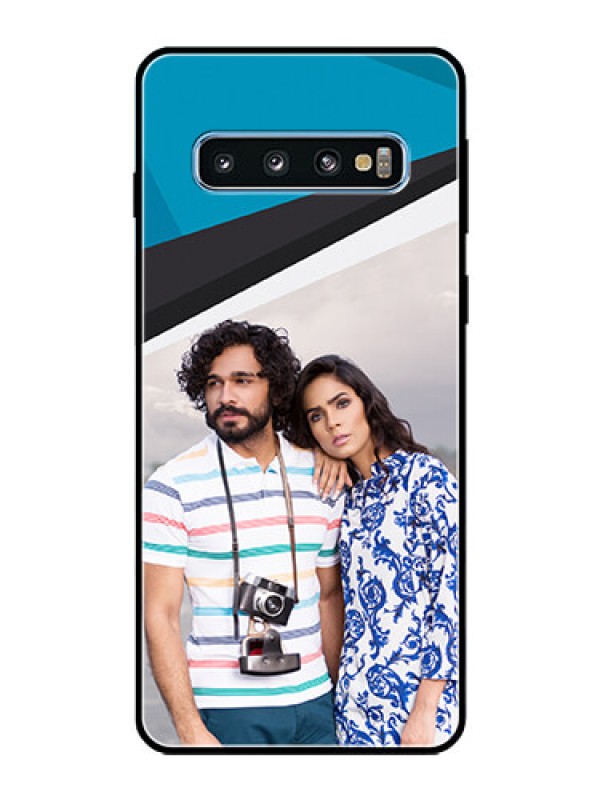 Custom Galaxy S10 Photo Printing on Glass Case  - Simple Pattern Photo Upload Design