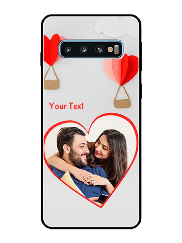 Custom Galaxy S10 Custom Glass Mobile Case  - Parachute Love Design
