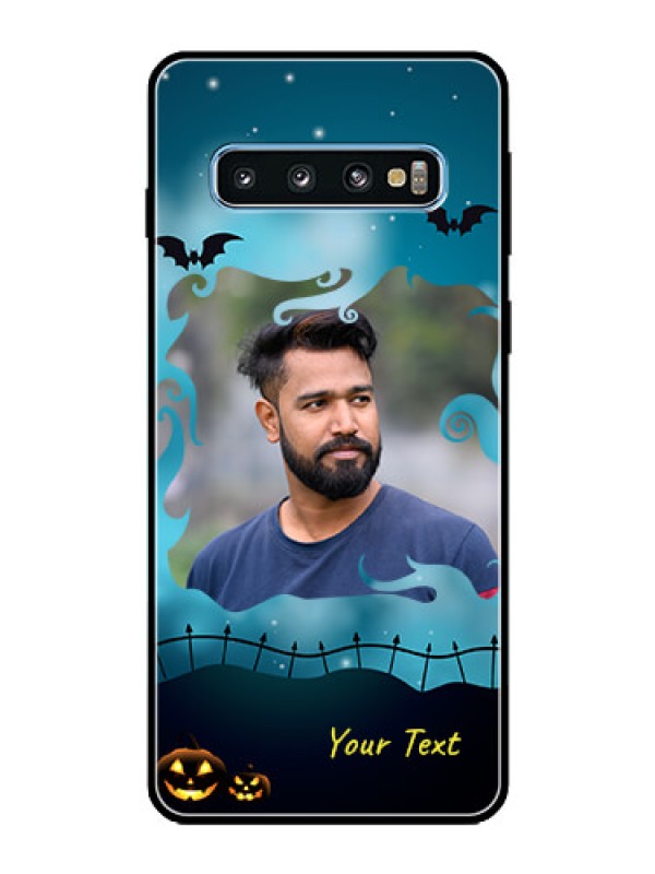 Custom Galaxy S10 Custom Glass Phone Case  - Halloween frame design