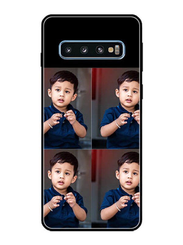 Custom Galaxy S10 4 Image Holder on Glass Mobile Cover