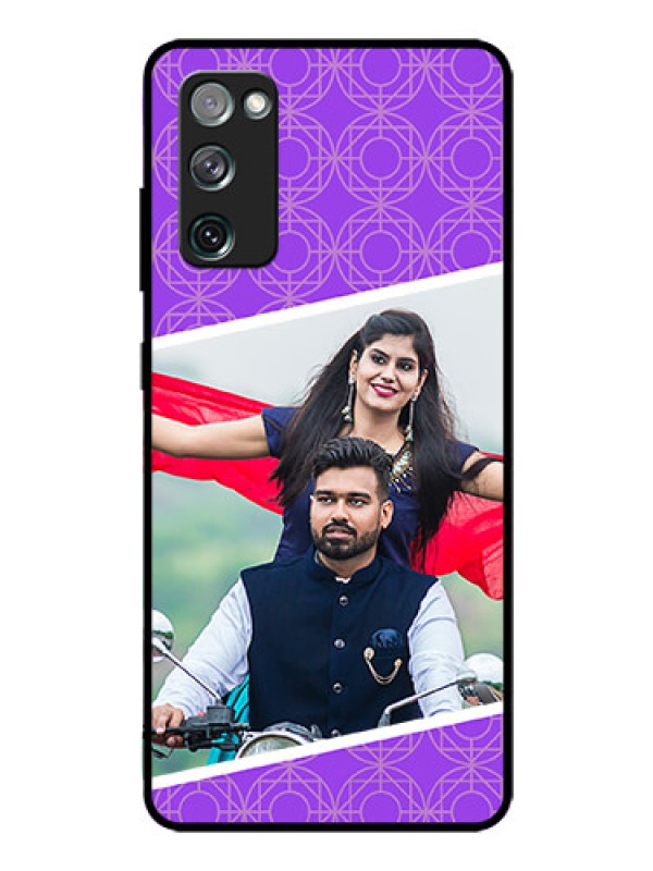 Custom Galaxy S20 FE 5G Custom Glass Phone Case  - Violet Pattern Design