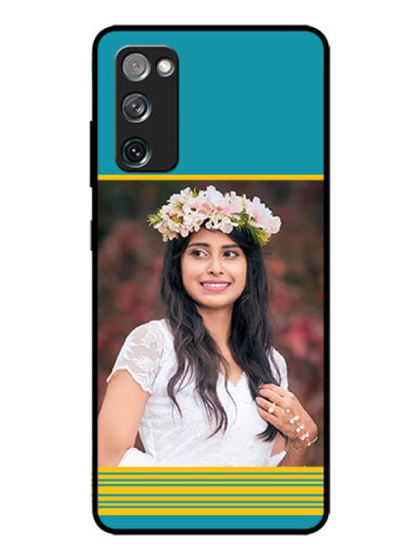 Custom Galaxy S20 FE 5G Custom Glass Phone Case  - Yellow & Blue Design 