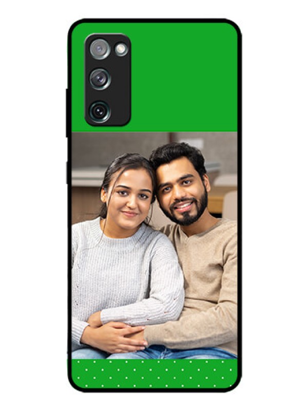 Custom Galaxy S20 FE 5G Personalized Glass Phone Case  - Green Pattern Design
