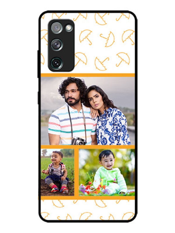 Custom Galaxy S20 FE 5G Custom Glass Mobile Case  - Yellow Pattern Design