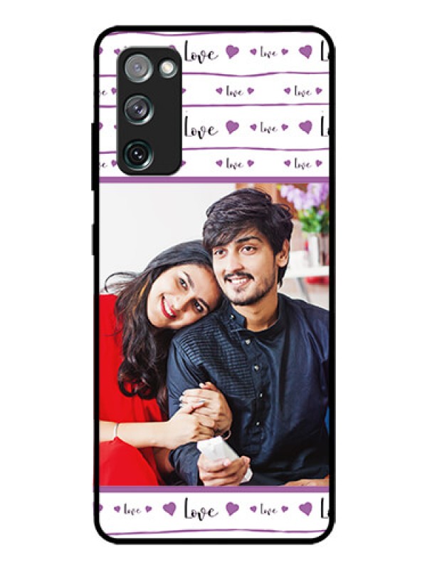 Custom Galaxy S20 FE 5G Custom Glass Mobile Case  - Couples Heart Design
