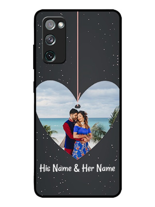 Custom Galaxy S20 FE 5G Custom Glass Phone Case  - Hanging Heart Design