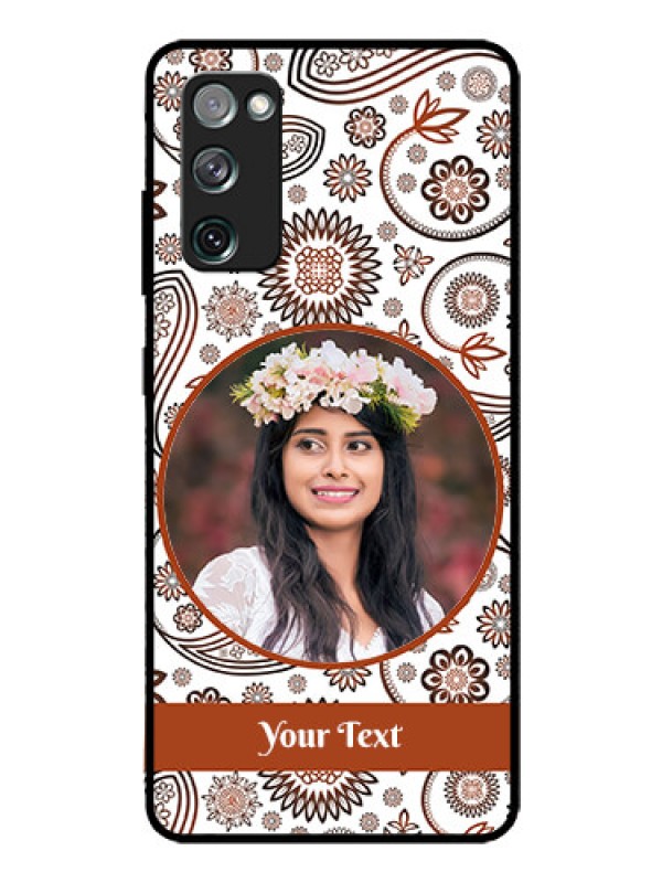 Custom Galaxy S20 FE 5G Custom Glass Mobile Case  - Abstract Floral Design 