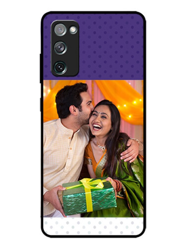 Custom Galaxy S20 FE 5G Personalized Glass Phone Case  - Violet Pattern Design