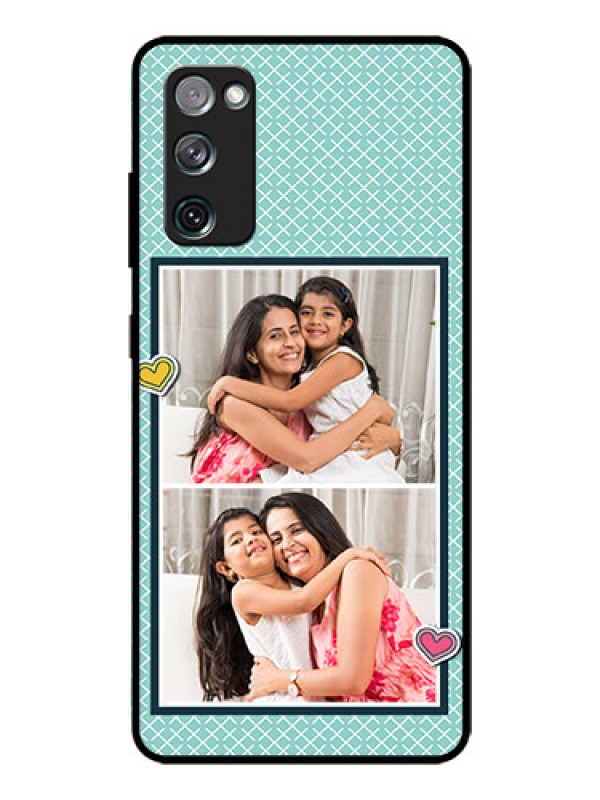 Custom Galaxy S20 FE 5G Custom Glass Phone Case  - 2 Image Holder with Pattern Design