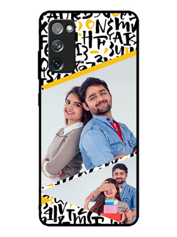 Custom Galaxy S20 FE 5G Custom Glass Mobile Case  - Letters Pattern Design
