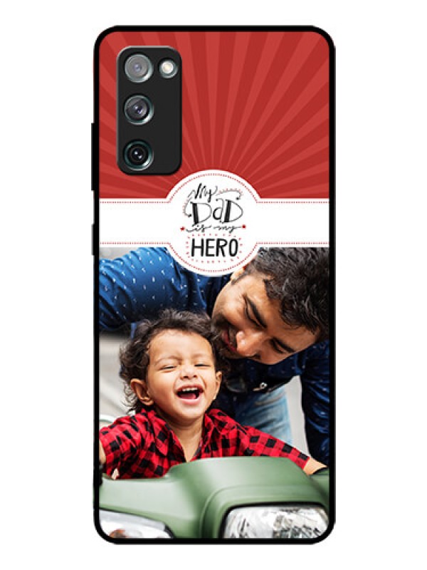 Custom Galaxy S20 FE 5G Photo Printing on Glass Case  - My Dad Hero Design