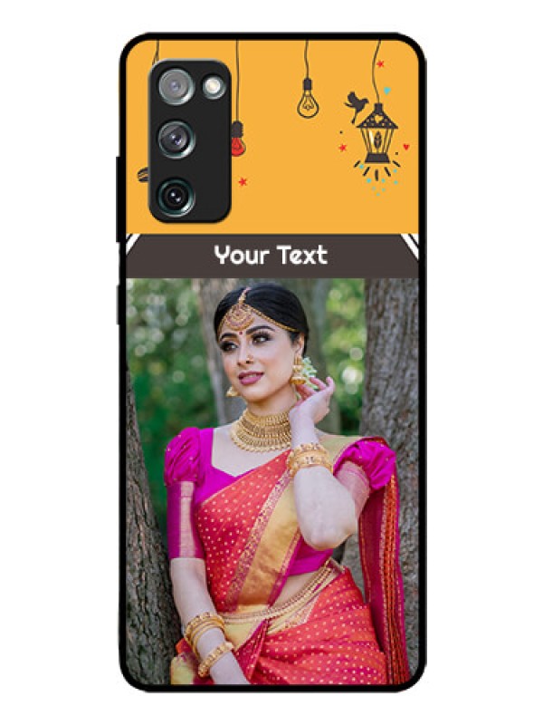 Custom Galaxy S20 FE 5G Custom Glass Mobile Case  - with Family Picture and Icons 