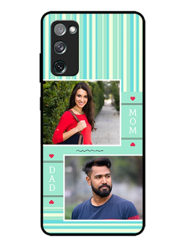 Custom Galaxy S20 FE 5G Custom Glass Phone Case  - Mom & Dad Pic Design